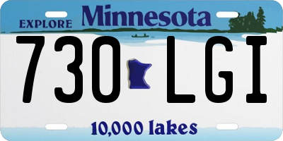 MN license plate 730LGI