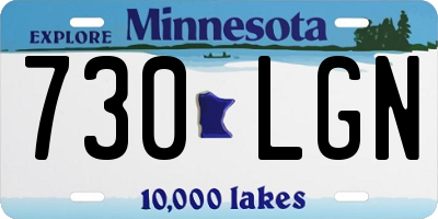 MN license plate 730LGN
