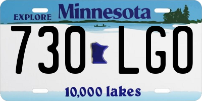 MN license plate 730LGO