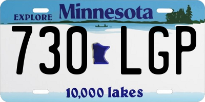 MN license plate 730LGP