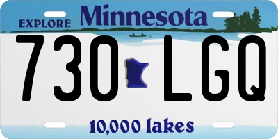 MN license plate 730LGQ