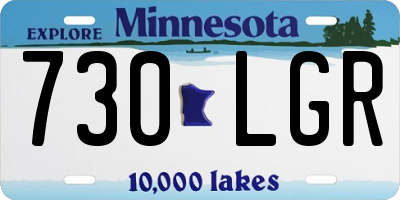 MN license plate 730LGR