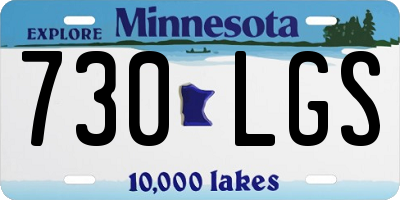 MN license plate 730LGS