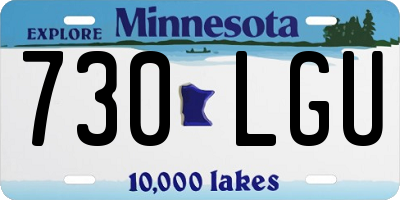 MN license plate 730LGU