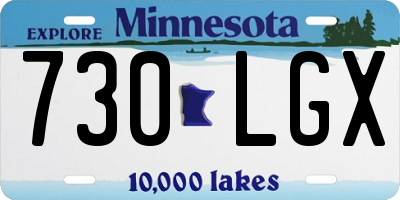 MN license plate 730LGX