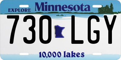 MN license plate 730LGY