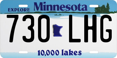 MN license plate 730LHG