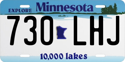MN license plate 730LHJ