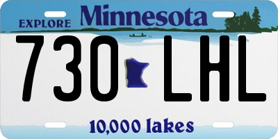 MN license plate 730LHL