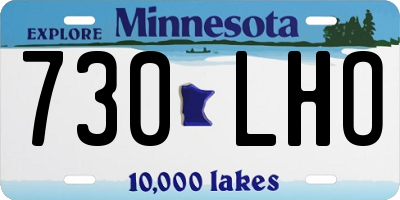MN license plate 730LHO