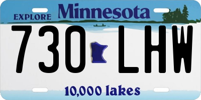 MN license plate 730LHW