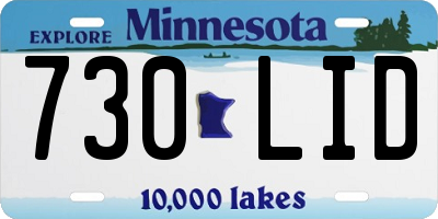 MN license plate 730LID