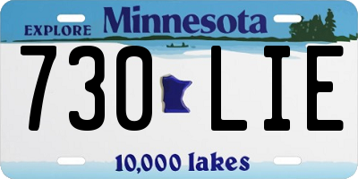 MN license plate 730LIE