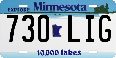 MN license plate 730LIG