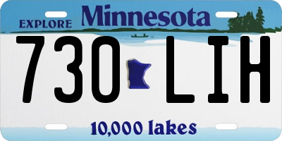 MN license plate 730LIH