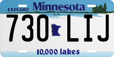 MN license plate 730LIJ
