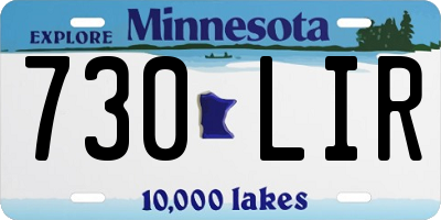 MN license plate 730LIR