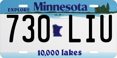 MN license plate 730LIU