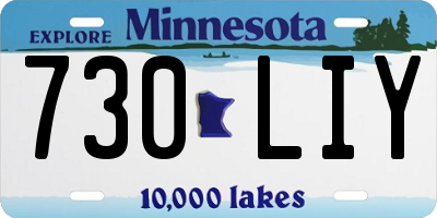 MN license plate 730LIY