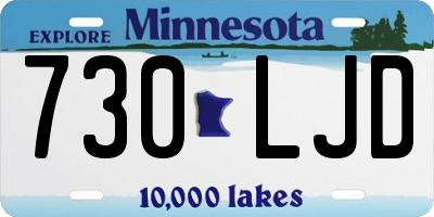 MN license plate 730LJD
