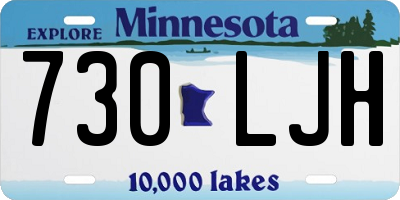 MN license plate 730LJH