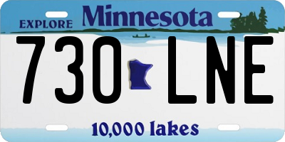 MN license plate 730LNE