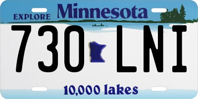 MN license plate 730LNI