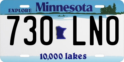 MN license plate 730LNO