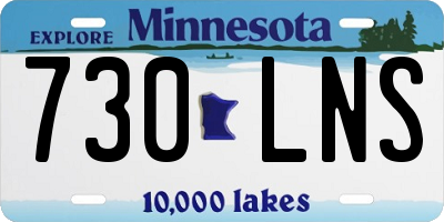 MN license plate 730LNS