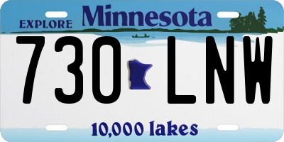 MN license plate 730LNW
