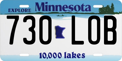 MN license plate 730LOB