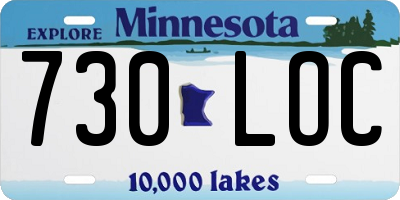 MN license plate 730LOC
