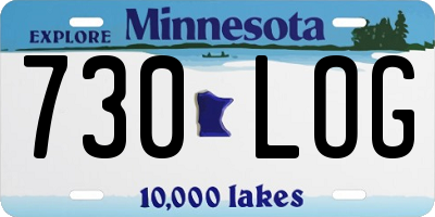 MN license plate 730LOG