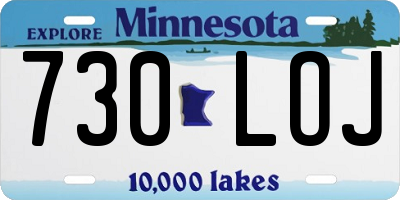 MN license plate 730LOJ