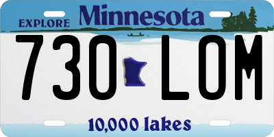 MN license plate 730LOM