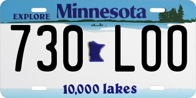 MN license plate 730LOO
