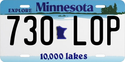 MN license plate 730LOP