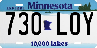 MN license plate 730LOY