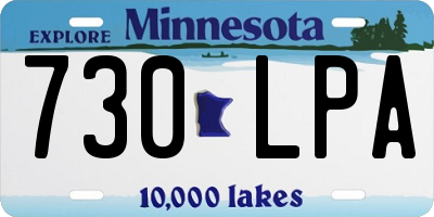 MN license plate 730LPA