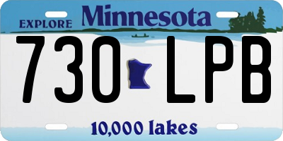 MN license plate 730LPB
