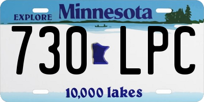 MN license plate 730LPC