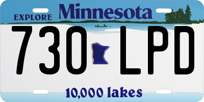 MN license plate 730LPD