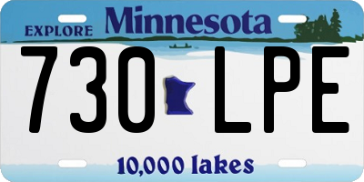 MN license plate 730LPE