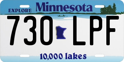 MN license plate 730LPF