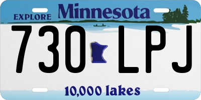 MN license plate 730LPJ
