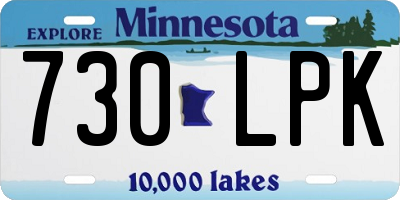 MN license plate 730LPK