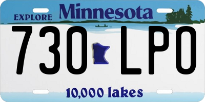 MN license plate 730LPO