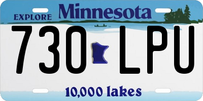 MN license plate 730LPU