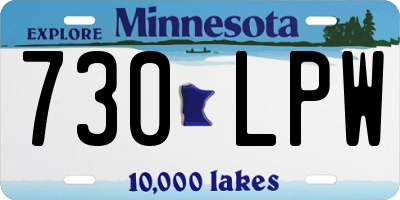 MN license plate 730LPW