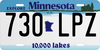 MN license plate 730LPZ